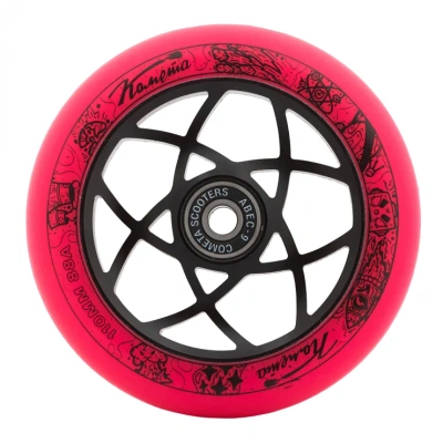 Колесо для ТРЮКОВОГО самоката Комета 110*24мм Атом Розовый / Черный