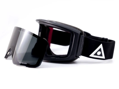 Горнолыжные очки со сменной линзой ASHBURY ARROW White Triangle (DARK SMOKE LENS/YELLOW SPARE) от магазина Адреналин