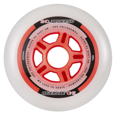 Комплект колес для роликов POWERSLIDE PS ONE Pack 100/82A, 8-pack Red/White+подшипники ABEC5+спейсер
