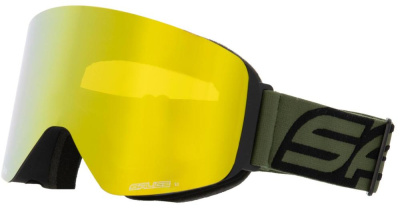Очки горнолыжные со сменной МАГНИТНОЙ линзой Salice 109DARWF Black Green/Darw Gold S1,S3