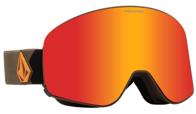 Очки горнолыжные со сменной линзой VOLCOM ODYSSEY MILITARY/GOLD RED CHROME Lens/ YELLOW bonus lens