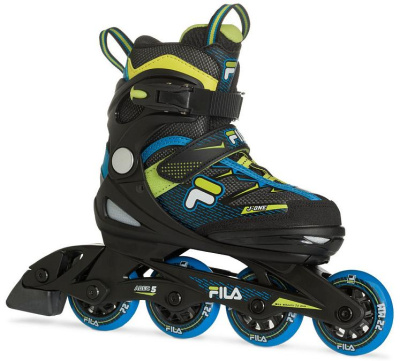 Роликовые коньки детские раздвижные FILA J-ONE blue/lime Роликовые коньки детские раздвижные FILA J-ONE blue/lime